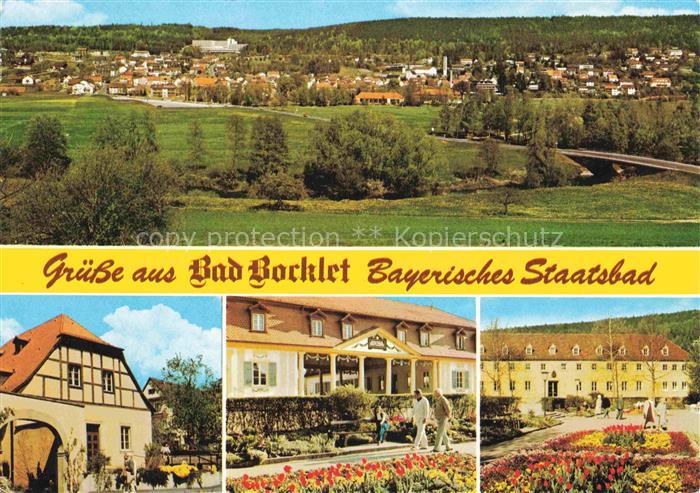 Bad Bocklet Bad Kissingen Bayern Panorama Staatsbad mit Kurklinik Kurhaus Kurpar