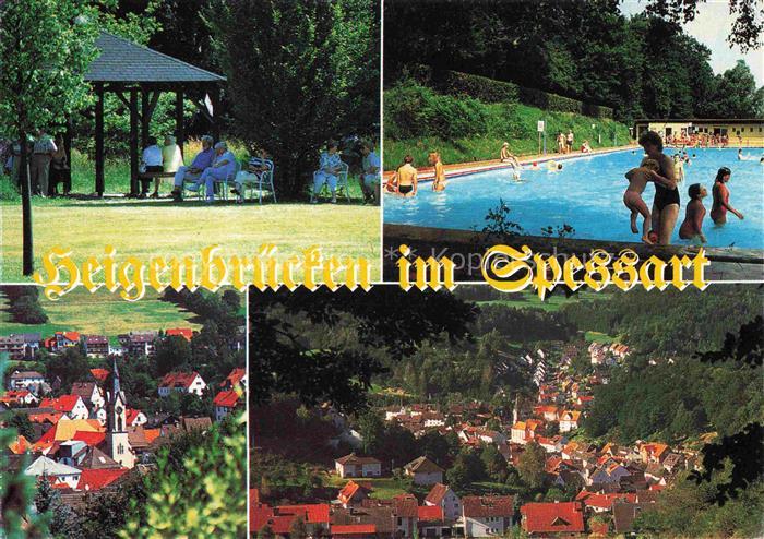 Heigenbruecken Teilansichten Luftkurort im Hochspessart Freibad Park