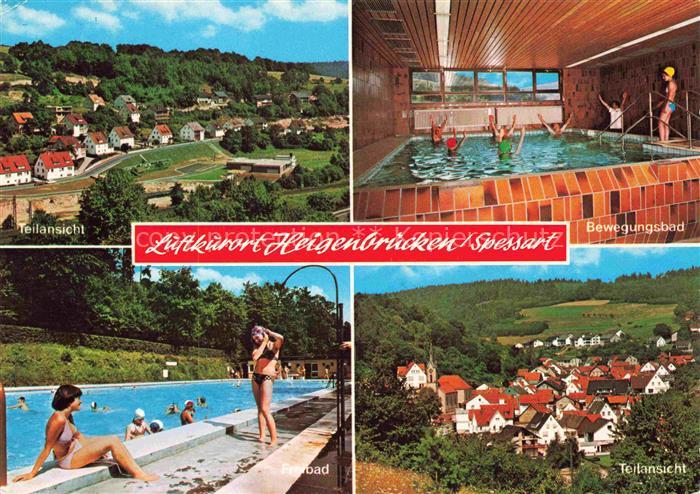Heigenbruecken Teilansichten Luftkurort im Spessart Freibad Bewegungsbad