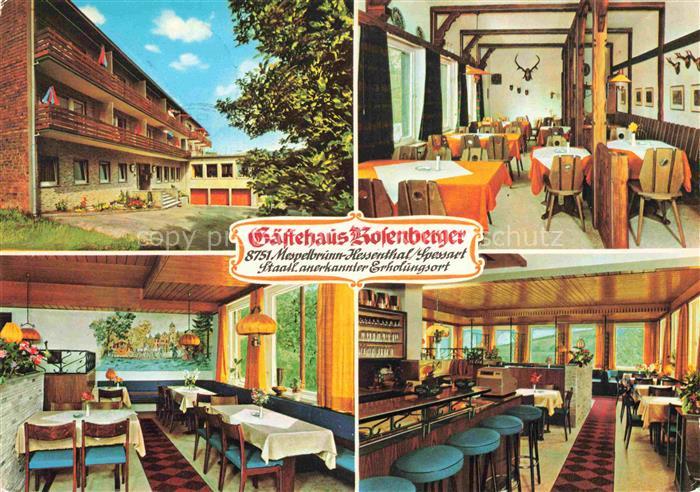 Hessenthal Spessart Mespelbrunn Bayern Gaestehaus Rosenberger Restaurant