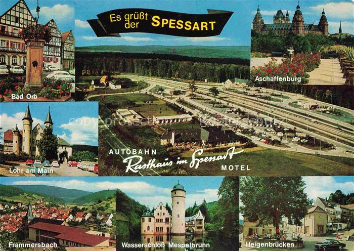 Rohrbrunn Autobahn Rasthaus im Spessart Luftbild Aschaffenburg Bad Orb Lohr Fram