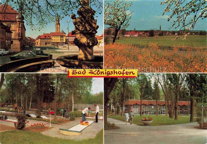 Bad Koenigshofen Bayern Marktplatz Minigolf Kurpark Panorama