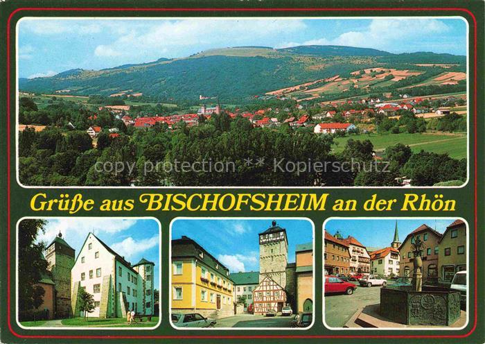 Bischofsheim Rhoen Panorama Motive Altstadt Marktplatz Turm Brunnen