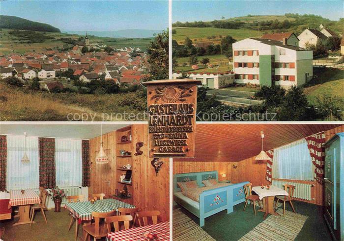 Oberelsbach Rhoen-Grabfeld Bayern Teilansichten Gaestehaus Lenhardt Gastraum Fre