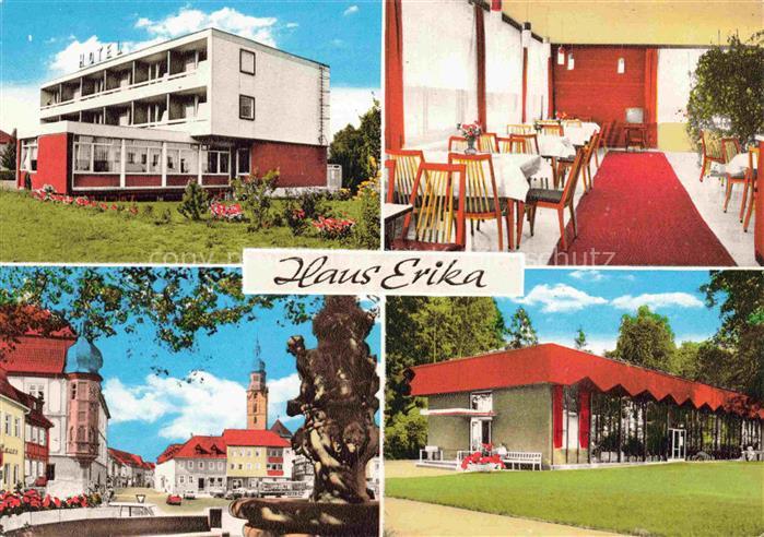 Bad Koenigshofen Bayern Gaestehaus Pension Haus Erika Gastraum Zentrum Marktplat