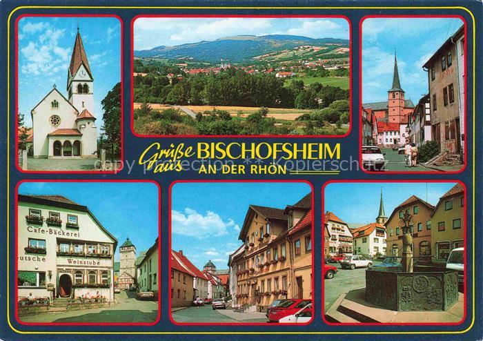 Bischofsheim Rhoen Panorama Motive Stadtzentrum Brunnen