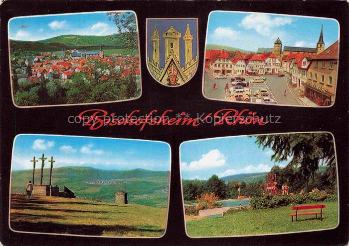 Bischofsheim Rhoen Panorama Marktplatz Freibad Kreuzberg