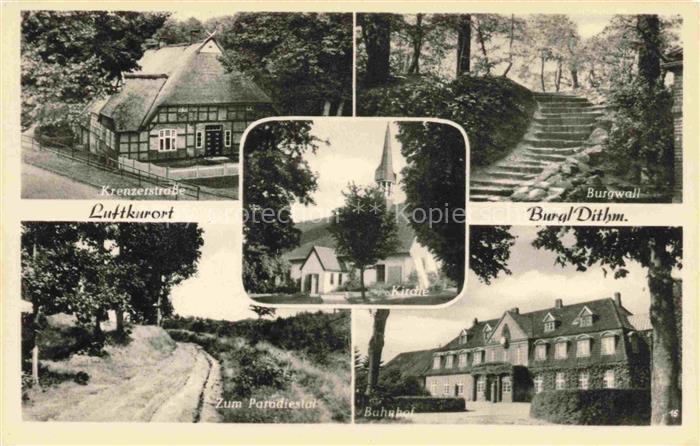 Burg  Dithmarschen Krenzerstrasse Burgwall Zum Paradiestal Bahnhof