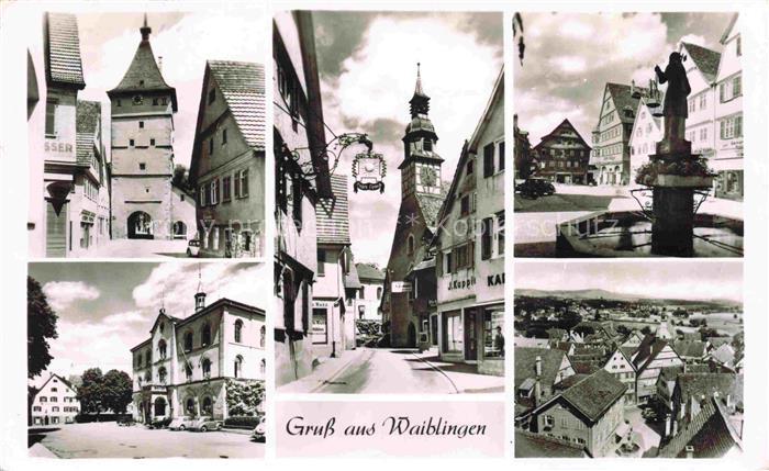 Waiblingen Rems Stadttor Ortspartien Brunnen