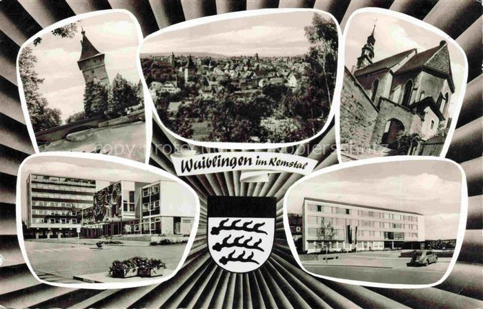 Waiblingen Rems Teilansichten Panorama Kirche Rathaus