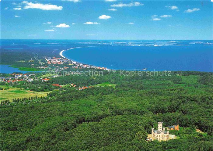 Binz Ruegen Fliegeraufnahme Jagdschloss Granitz und Ostseeheilbad Binz