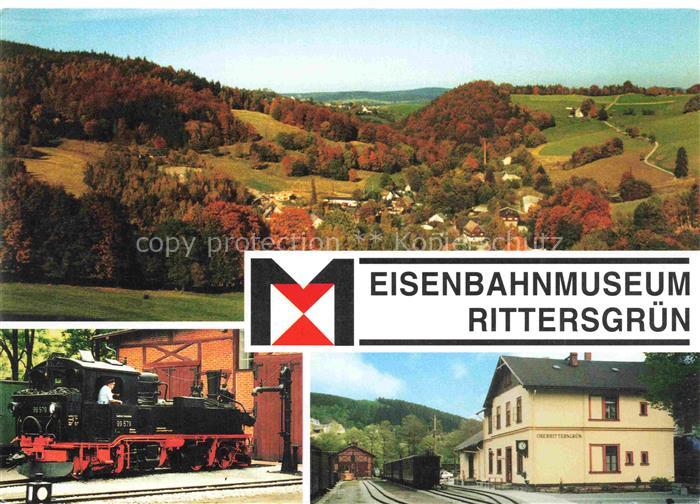 Rittersgruen Erzgebirgskreis Sachsen Panorama Eisenbahnmuseum Schmalspurlokomoti