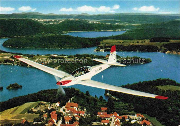 Edersee Edertal Hessen Fliegeraufnahme mit Motorsegler