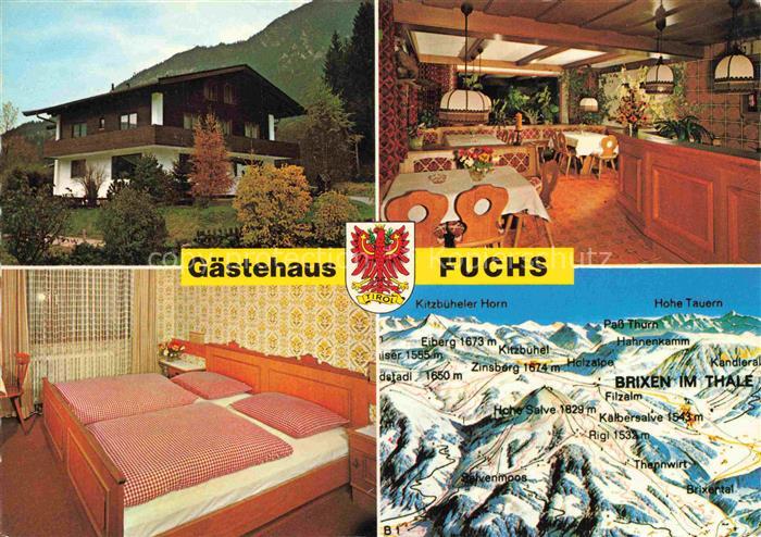 Brixen Thale Tirol AT Gaestehaus Fuchs Gaststube Zimmer Panoramakarte