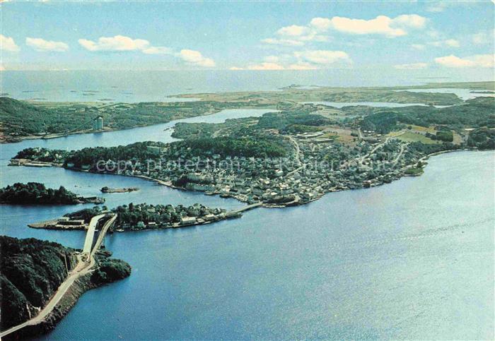 Farsund Norge med nye Nordsund bru Farsund Fliegeraufnahme