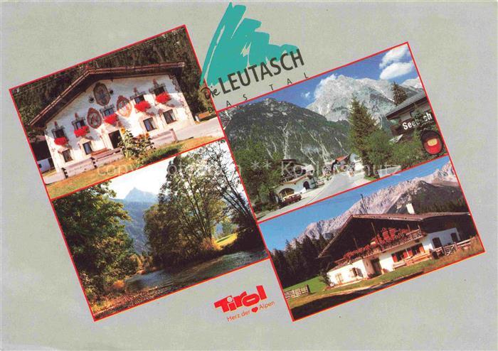 Leutasch Tirol AT Bauern Barockmalerei Strassenbild Unterleutaschmotiv Bauernhau