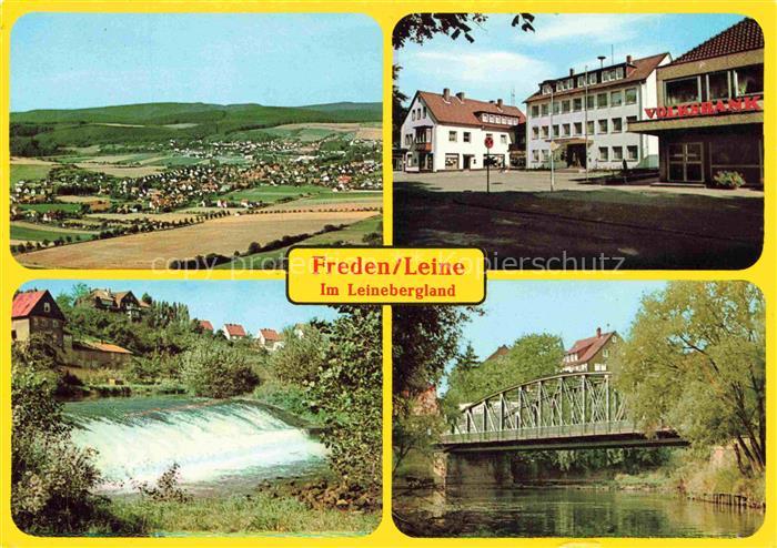 Freden Leine Panorama Volksbank Stauwehr Bruecke