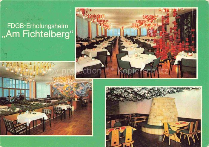 Oberwiesenthal Erzgebirge FDGB Erholungsheim Am Fichtelberg Gastraeume Speisesaa