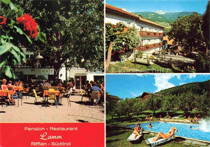 Riffian Meran IT Restaurant Lamm Freiterrasse Schwimmbad