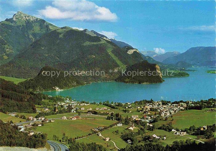 St Gilgen  Wolfgangsee AT mit Schafberg Mozartblick vom Hoehenweg