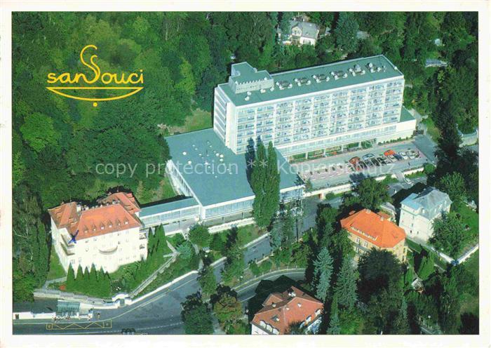 KARLOVY VARY Karlsbad CZ Sanatorium Sanssouci Fliegeraufnahme