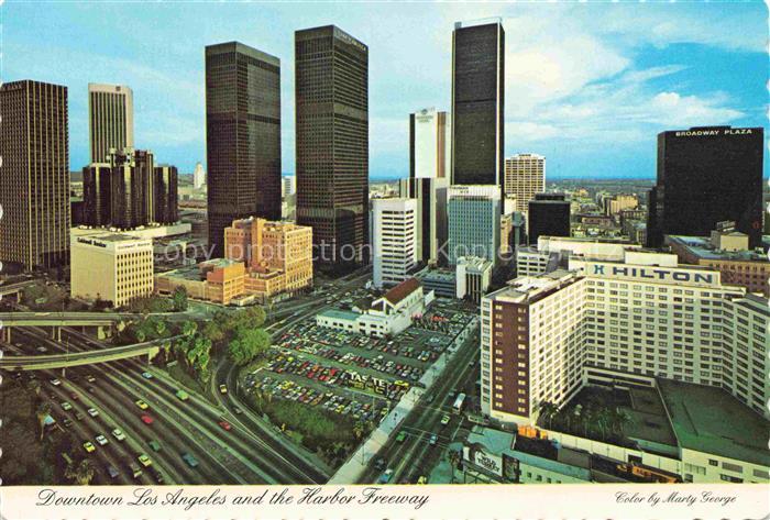 LOS ANGELES California USA Downtown and the Harbor Freeway