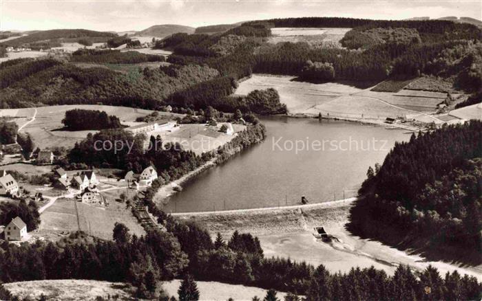 Deitenbach Gummersbach NRW Aggertalsperre Vorstaubecken Fliegeraufnahme