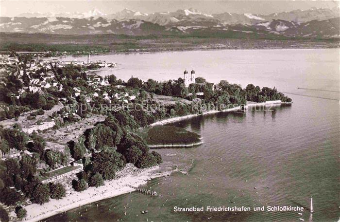 FRIEDRICHSHAFEN Bodensee Strandbad und Schlosskirche Fliegeraufnahme