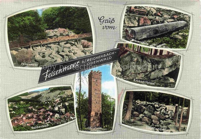 Reichenbach Odenwald Lautertal Bergstrasse Hessen Felsenmeer Ohlyturm Panorama