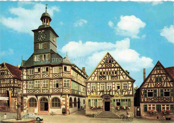 Heppenheim Bergstrasse Hotel Restaurant Zum Goldenen Engel Rathaus Marktplatz Br