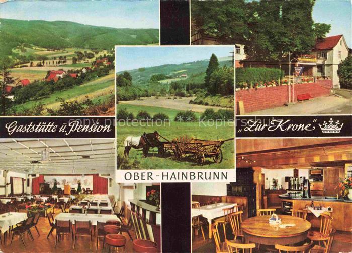 Ober-Hainbrunn Rothenberg Odenwaldkreis Hessen Gaststaette Zur KronePanorama Heu