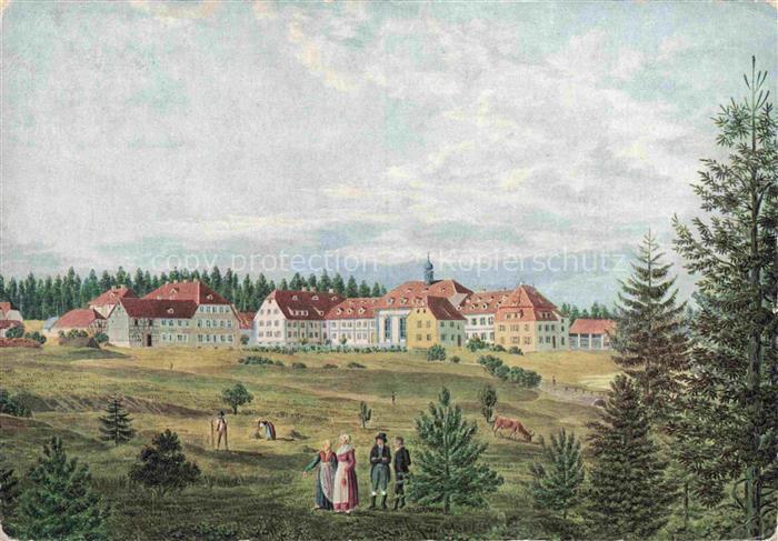 Koenigsfeld  Baden Schwarzwald BW Aquarell Bruedergemeinde Koenigsfeld