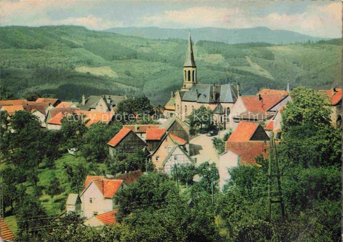 Rothenberg Odenwald Hessen Teilansicht mit Kirche