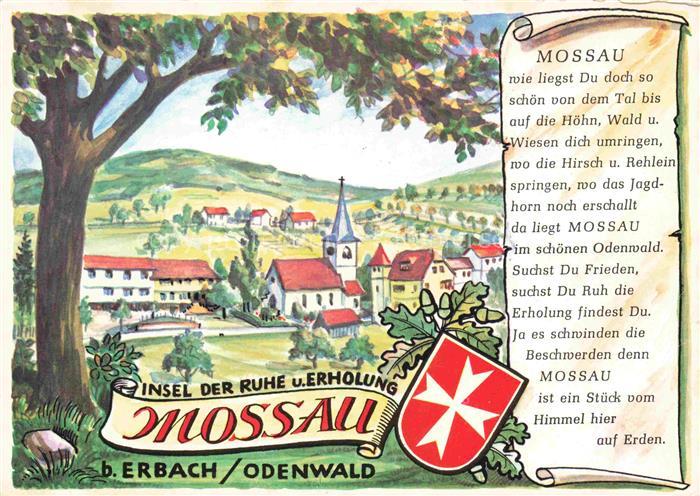 Mossau Odenwaldkreis Hessen Ortsmotiv Illustration