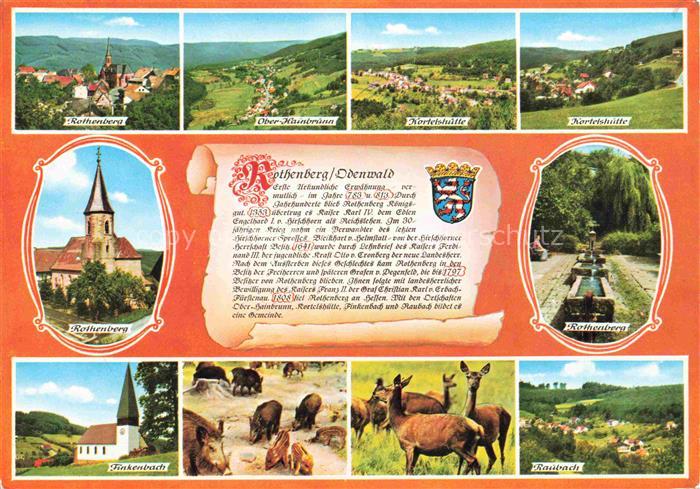 Rothenberg Odenwald Hessen Panorama Ober Hainbrunn Kortelshuette Kirche Park Fin