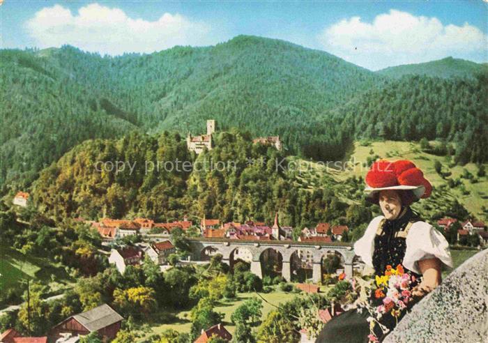 Hornberg  Schwarzwald Schwarzwaldbahn Trachtenmaedchen