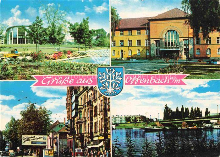 OFFENBACH  MAIN Parkbad Ledermuseum Ortspartie Bruecke