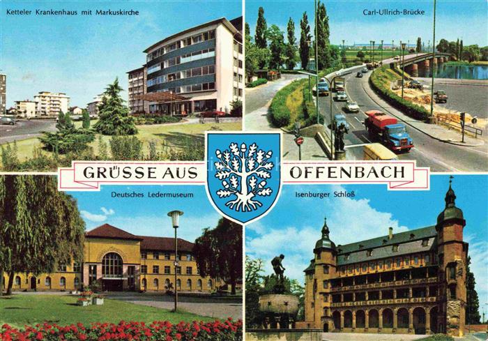 OFFENBACH  MAIN Ketteler Krankenhaus Carl Ulrich Bruecke Dt Ledermuseum Isenburg