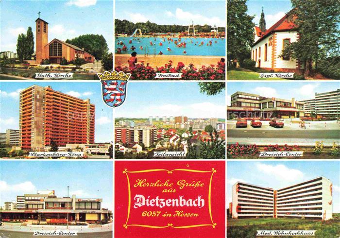 Dietzenbach Offenbach Main Hessen Kath Kirche Freibad Ev Kirche Starkenburg Ring