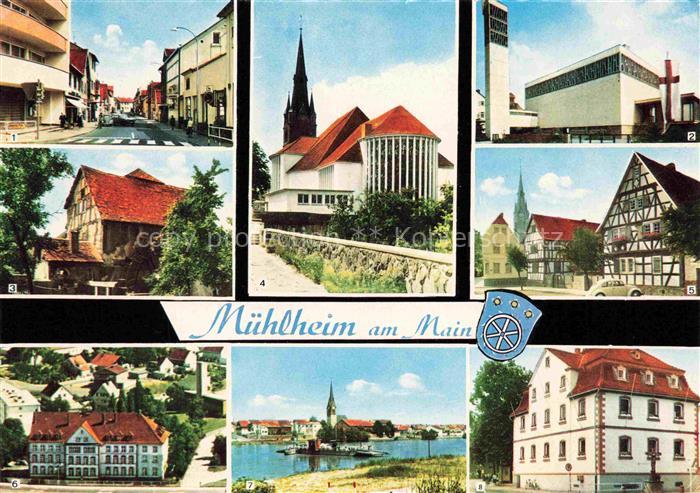 Muehlheim  Main Offenbach Hessen Bahnhofstrasse Ev Kirche Alte Muehle Kath Kirch