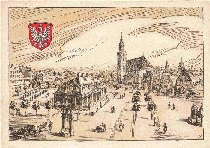FRANKFURT AM MAIN Hauptwache Zeichnung