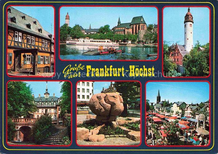 Hoechst am Main Hoechst FRANKFURT AM MAIN Fachwerkhaus Mainpartie Turm Schloss P