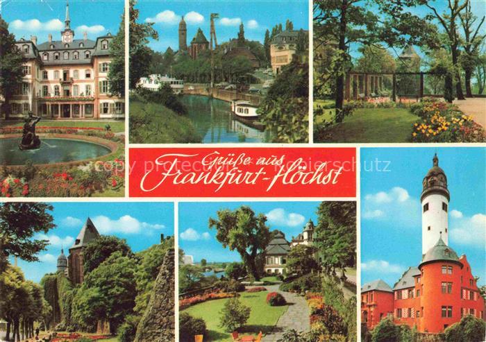 Hoechst Hoechst Frankfurt Main Park Mainpartie Teilansichten Schloss
