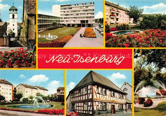 Neu-Isenburg Offenbach Hessen Stadttor Rathaus Park Brunnen Fachwerkhaus Fontaen