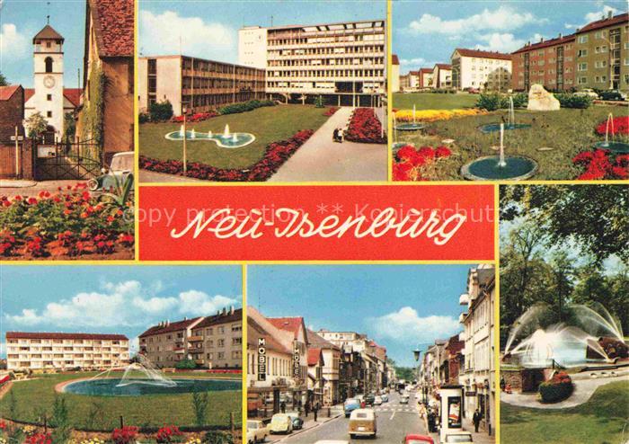 Neu-Isenburg Offenbach Hessen Stadttor Rathaus Park Brunnen Fachwerkhaus Fontaen