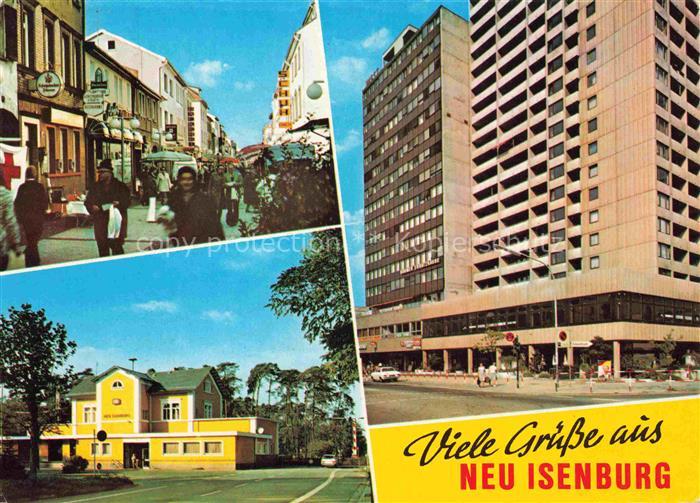 Neu-Isenburg Offenbach Hessen Fussgaengerzone Park Hochhaus