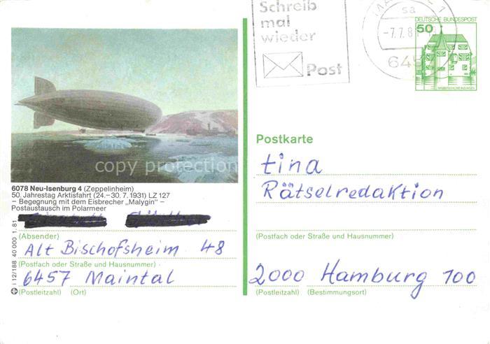 Neu-Isenburg Offenbach Hessen Zeppelin mit dem Eisbrecher Malygin