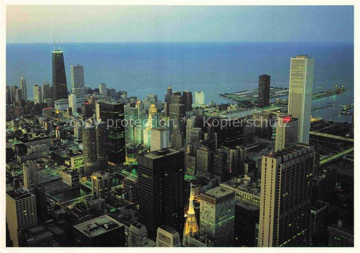 CHICAGO  Illinois USA View from Sears Tower at Dusk