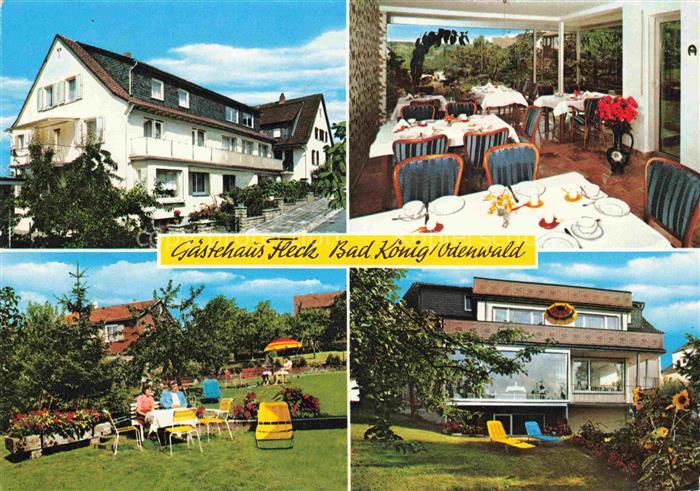 Bad Koenig Odenwald Hessen Gaestehaus Fleck Gastraum Garten Terrasse