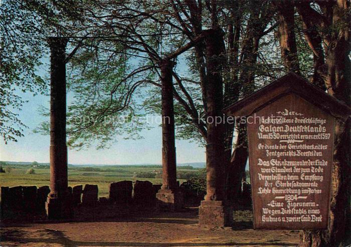 Beerfelden Odenwald Hessen Der besterhaltene dreischlaefrige Galgen Deutschlands